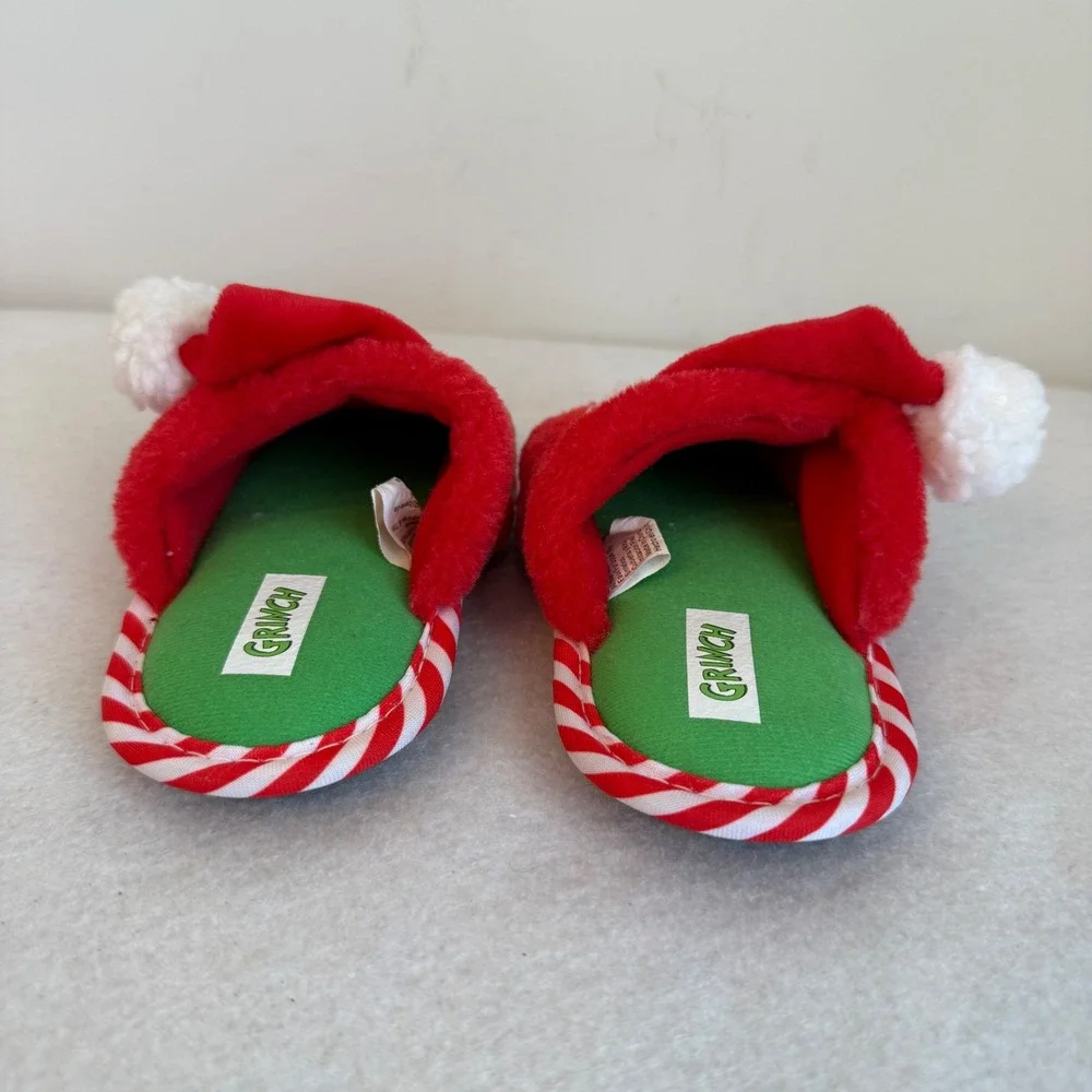 Dr Seuss Grinch Cindy Lou Who Christmas Slippers kids Size 7-8 Holiday Plush